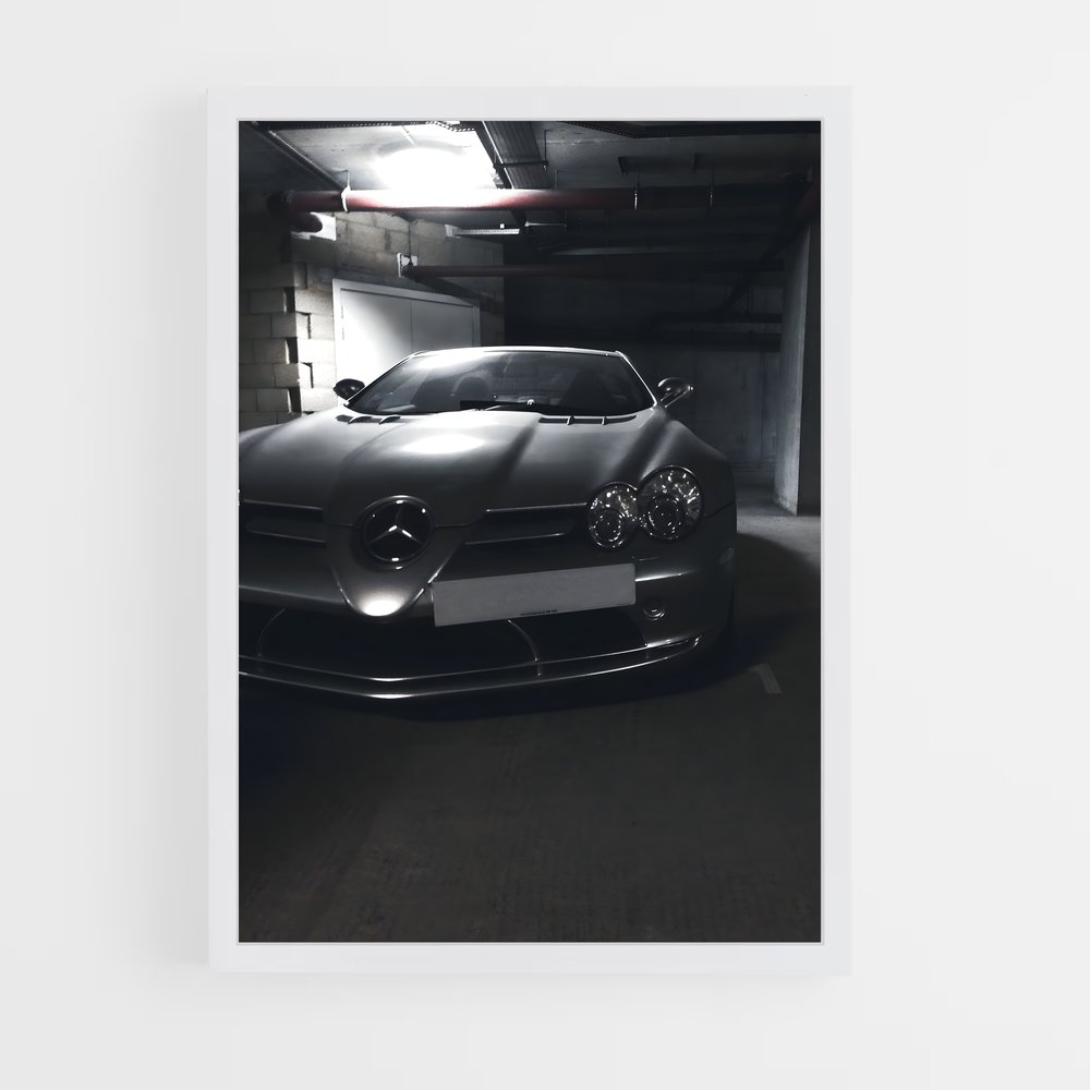 Poster Noir de Performance – affiche Mercedes (vue 3)